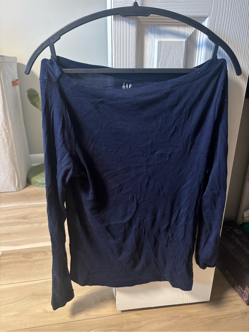 GAP Navy Long-Sleeve Boatneck Tee